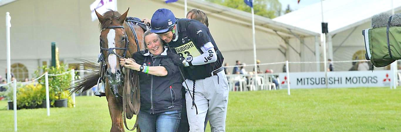 Rider hugging groom